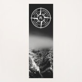 Compass star embleem monogram dramatische bergen yogamat (Voorkant)