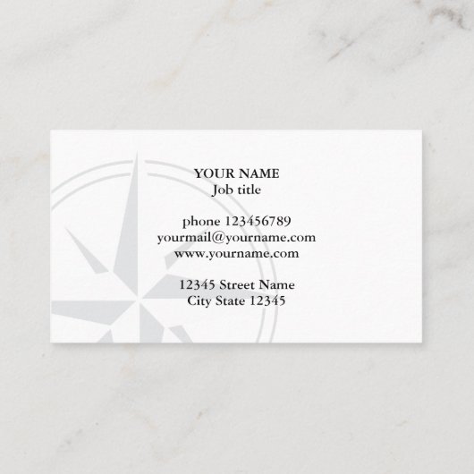 Compass star logo visitekaartsjabloon visitekaartje (Achterkant)