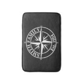Compass star monogram, personaliseerbaar embleem badmat (Voorkant Verticaal)