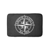 Compass star monogram, personaliseerbaar embleem badmat (Voorkant)