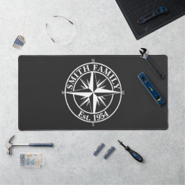 Compass star monogram, personaliseerbaar embleem bureaumat