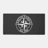 Compass star monogram, personaliseerbaar embleem bureaumat (Voorkant)