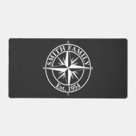 Compass star monogram, personaliseerbaar embleem bureaumat