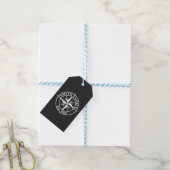 Compass star monogram, personaliseerbaar embleem cadeaulabel (Met Touw)