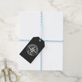 Compass star monogram, personaliseerbaar embleem cadeaulabel