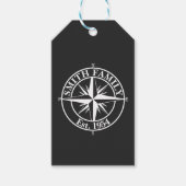 Compass star monogram, personaliseerbaar embleem cadeaulabel (Voorkant)