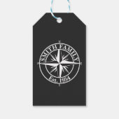 Compass star monogram, personaliseerbaar embleem cadeaulabel (Achterkant)