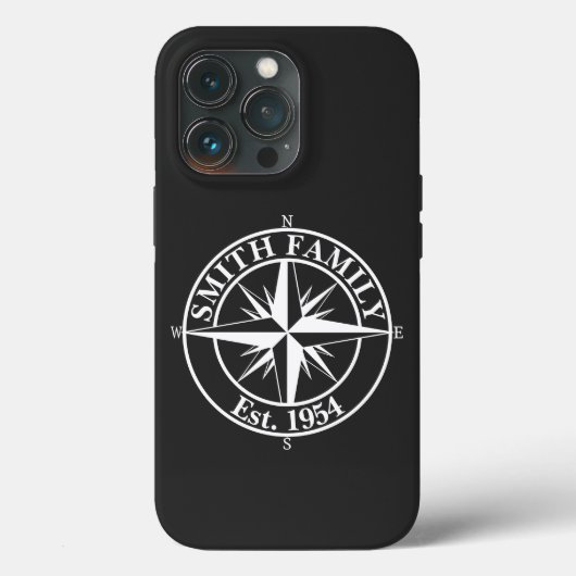 Compass star monogram, personaliseerbaar embleem Case-Mate iPhone case (Achterkant)