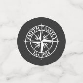 Compass star monogram, personaliseerbaar embleem confetti (Kleine voorkant)