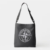 Compass star monogram, personaliseerbaar embleem crossbody tas (Achterkant)
