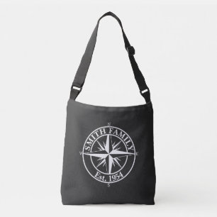 Compass star monogram, personaliseerbaar embleem crossbody tas