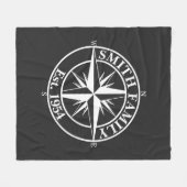 Compass star monogram, personaliseerbaar embleem fleece deken (Voorkant (Horizontaal))