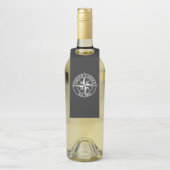 Compass star monogram, personaliseerbaar embleem flessenhanger (Op fles)
