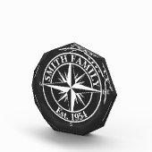 Compass star monogram, personaliseerbaar embleem fotoblokken (Rechts)