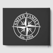 Compass star monogram, personaliseerbaar embleem gastenboek (Achterkant)