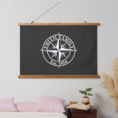 Compass star monogram, personaliseerbaar embleem hangend wandkleed (Slaapkamer)