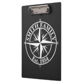 Compass star monogram, personaliseerbaar embleem klembord (Links)