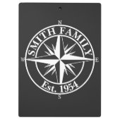 Compass star monogram, personaliseerbaar embleem klembord (Achterkant)