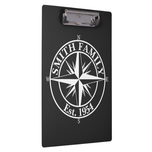 Compass star monogram, personaliseerbaar embleem klembord (Rechts)