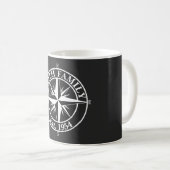 Compass star monogram, personaliseerbaar embleem koffiemok (Voorkant rechts)