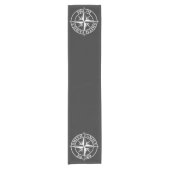 Compass star monogram, personaliseerbaar embleem korte tafelloper (Voorkant)