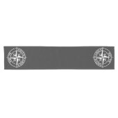 Compass star monogram, personaliseerbaar embleem korte tafelloper (Horizontaal)