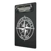 Compass star monogram, personaliseerbaar embleem mini klembord (Angled2)
