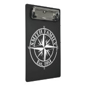 Compass star monogram, personaliseerbaar embleem mini klembord (Schuin)