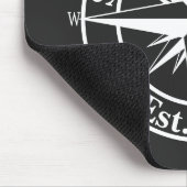 Compass star monogram, personaliseerbaar embleem muismat (Hoek)