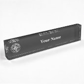Compass star monogram, personaliseerbaar embleem naambordje