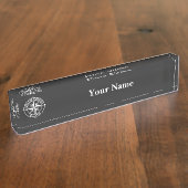 Compass star monogram, personaliseerbaar embleem naambordje (Zijkant)