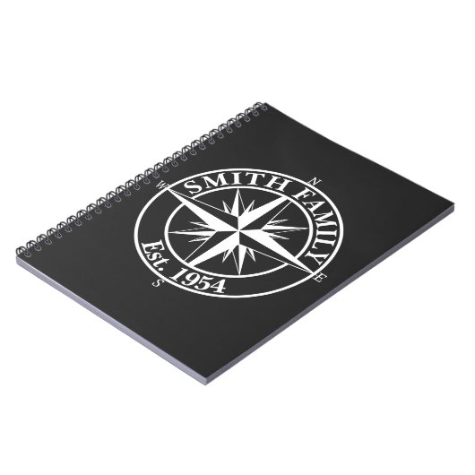 Compass star monogram, personaliseerbaar embleem notitieboek (Linkerzijde)
