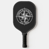 Compass star monogram, personaliseerbaar embleem pickleball paddle (Voorkant)