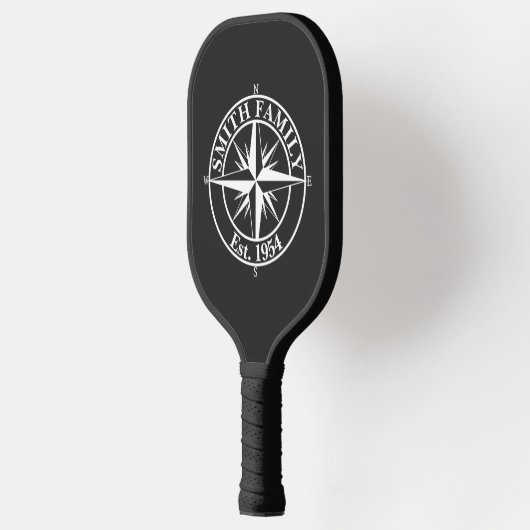 Compass star monogram, personaliseerbaar embleem pickleball paddle (Links)