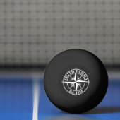 Compass star monogram, personaliseerbaar embleem pingpongbal (Net)
