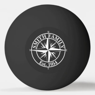 Compass star monogram, personaliseerbaar embleem pingpongbal