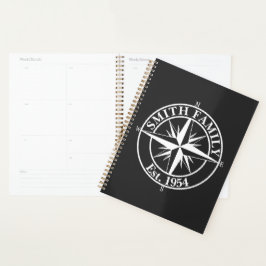Compass star monogram, personaliseerbaar embleem planner