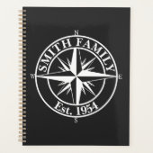 Compass star monogram, personaliseerbaar embleem planner (Voorkant)