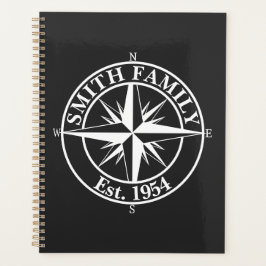 Compass star monogram, personaliseerbaar embleem planner
