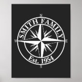 Compass star monogram, personaliseerbaar embleem poster (Voorkant)