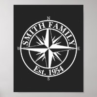 Compass star monogram, personaliseerbaar embleem