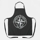 Compass star monogram, personaliseerbaar embleem schort (Voorkant)