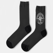 Compass star monogram, personaliseerbaar embleem sokken (Links)