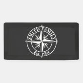 Compass star monogram, personaliseerbaar embleem spandoek (Horizontaal)