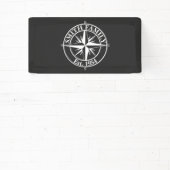 Compass star monogram, personaliseerbaar embleem spandoek (Insitu)