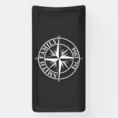 Compass star monogram, personaliseerbaar embleem spandoek (Verticaal)