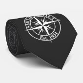 Compass star monogram, personaliseerbaar embleem stropdas (Opgerold)