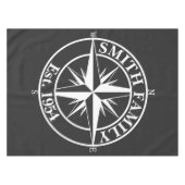 Compass star monogram, personaliseerbaar embleem tafelkleed (Voorkant (Horizontaal))