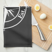 Compass star monogram, personaliseerbaar embleem theedoek (Quarter Fold)