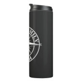 Compass star monogram, personaliseerbaar embleem thermosbeker (Geroteerd rechts)